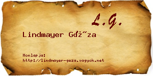 Lindmayer Géza névjegykártya