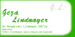geza lindmayer business card